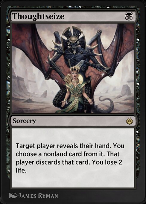 Thoughtseize — Amonkhet Remastered #127, art by James Ryman