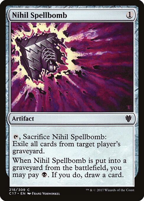 Nihil Spellbomb — Commander 2017 #218, art by Franz Vohwinkel