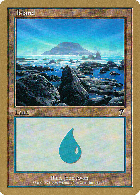 Island — World Championship Decks 2001 #ab334, art by John Avon