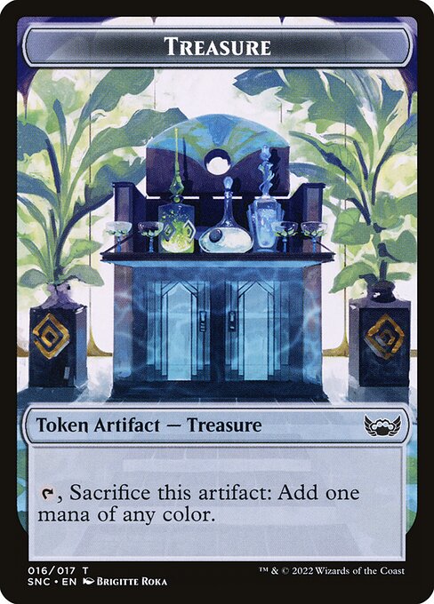 Treasure — Streets of New Capenna Tokens #16, art by Brigitte Roka