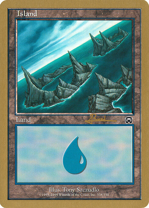 Island — World Championship Decks 2001 #ar338, art by Tony Szczudlo