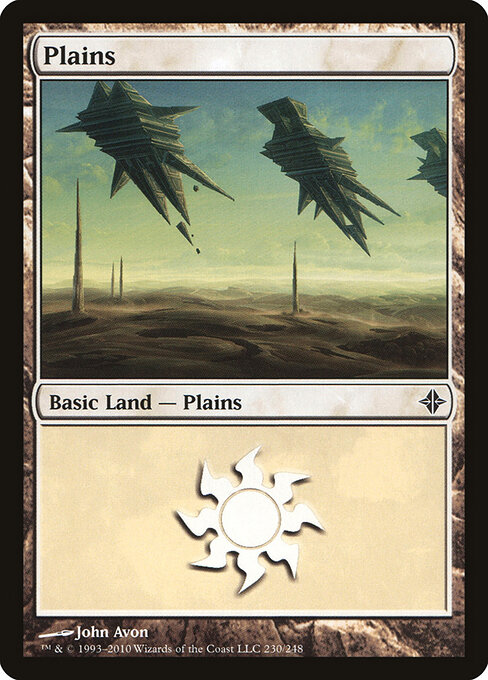 Plains — Rise of the Eldrazi #230, art by John Avon