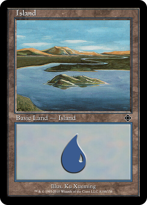 Island — Magic Online Theme Decks #A146, art by Ku Xueming