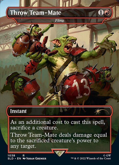 Fling — Throw Team-Mate — Secret Lair Drop #1038, art by Johan Grenier