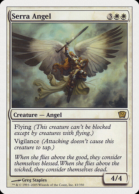 Serra Angel — Ninth Edition #43, art by Greg Staples