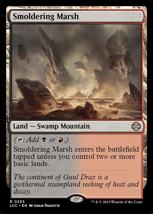 Smoldering Marsh — The Lost Caverns of Ixalan Commander #353, art by Adam Paquette