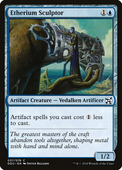 Etherium Sculptor — Duel Decks: Elves vs. Inventors #37, art by Steven Belledin