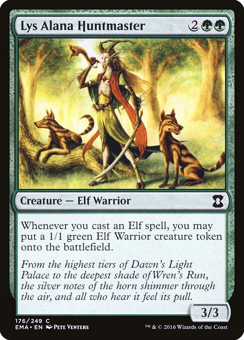 Lys Alana Huntmaster — Eternal Masters #176, art by Pete Venters