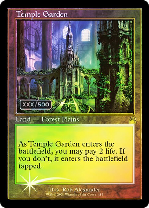 Temple Garden — Ravnica Remastered #414z, art by Rob Alexander