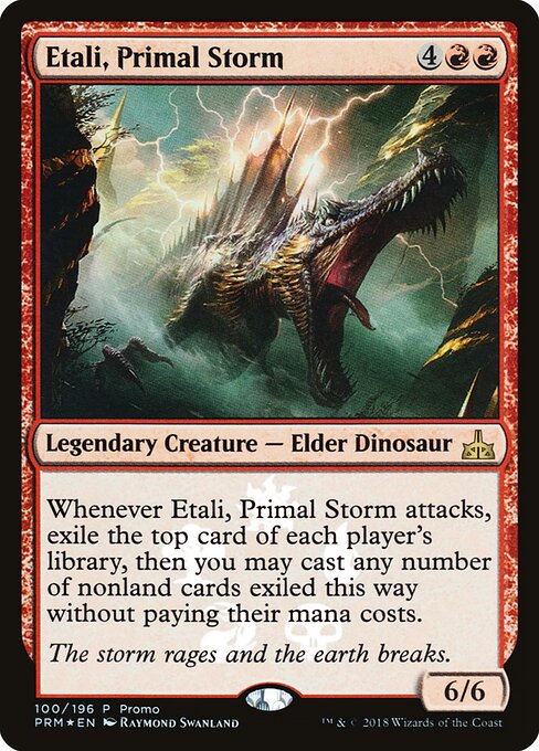 Etali, Primal Storm — Rivals of Ixalan Promos #100★, art by Raymond Swanland