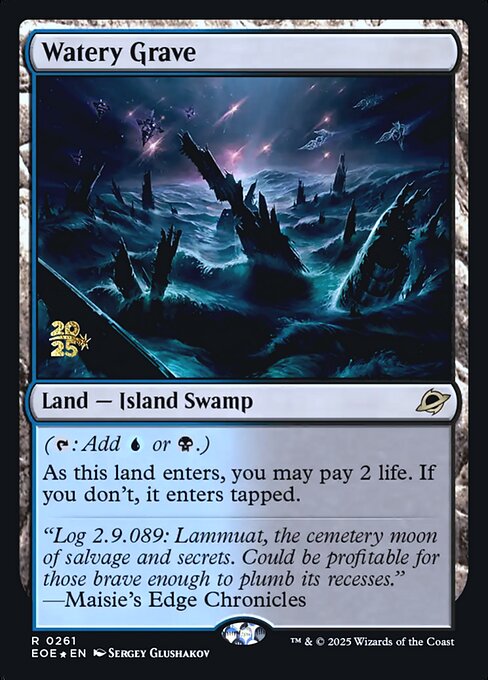 Watery Grave — Edge of Eternities Promos #261s, art by Sergey Glushakov