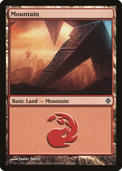 Mountain — Rise of the Eldrazi #243, art by James Paick