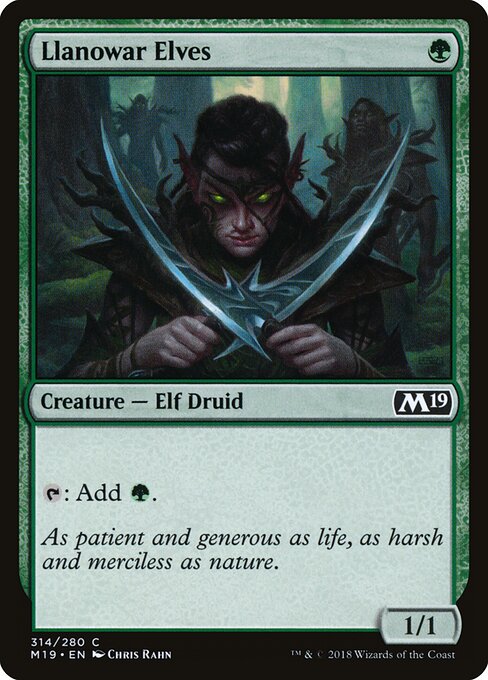Llanowar Elves — Core Set 2019 #314, art by Chris Rahn