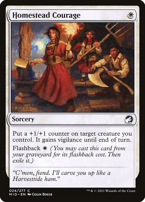 Homestead Courage — Innistrad: Midnight Hunt #24, art by Colin Boyer