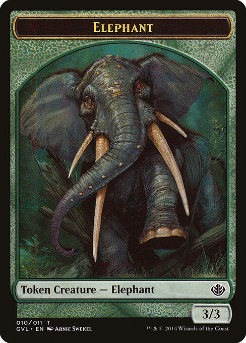 Elephant — Duel Decks Anthology: Garruk vs. Liliana Tokens #10, art by Arnie Swekel