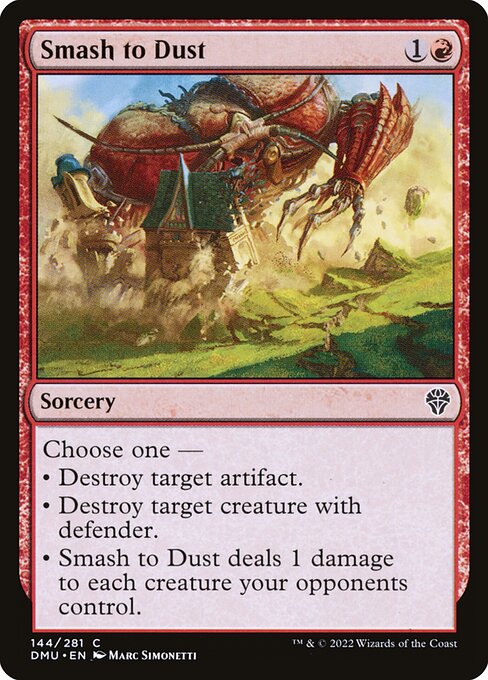 Smash to Dust — Dominaria United #144, art by Marc Simonetti