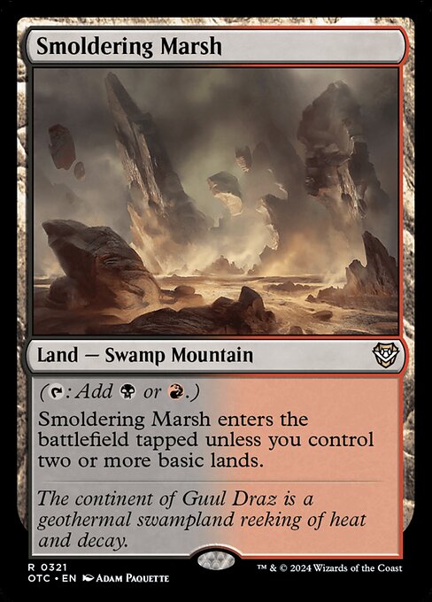 Smoldering Marsh — Outlaws of Thunder Junction Commander #321, art by Adam Paquette