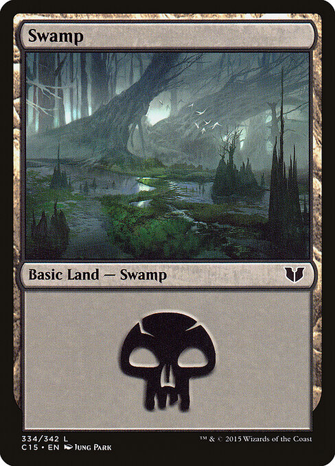 Swamp — Commander 2015 #334, art by Jung Park