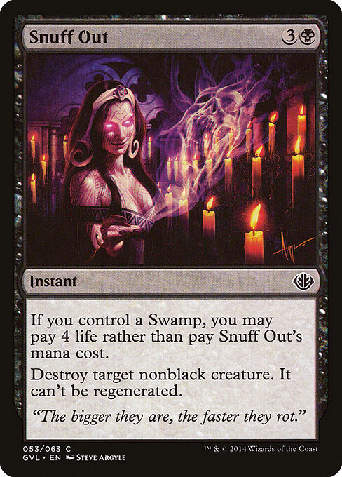Snuff Out — Duel Decks Anthology: Garruk vs. Liliana #53, art by Steve Argyle