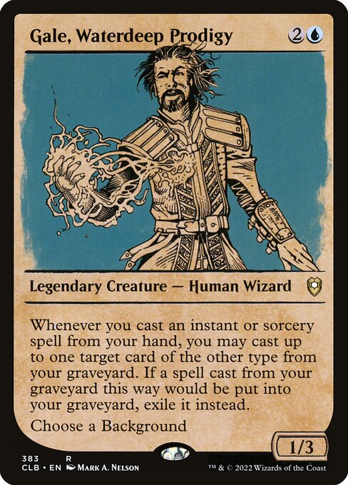 Gale, Waterdeep Prodigy — Commander Legends: Battle for Baldur's Gate #383, art by Mark A. Nelson
