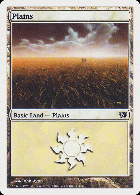 Plains — Ninth Edition #331, art by John Avon