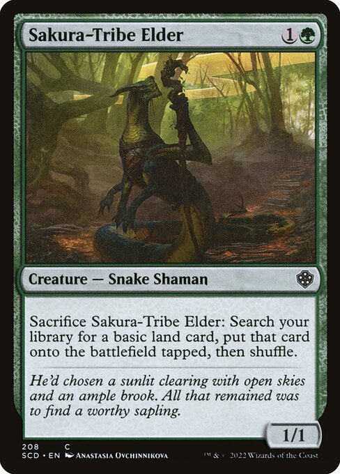 Sakura-Tribe Elder — Starter Commander Decks #208, art by Anastasia Ovchinnikova