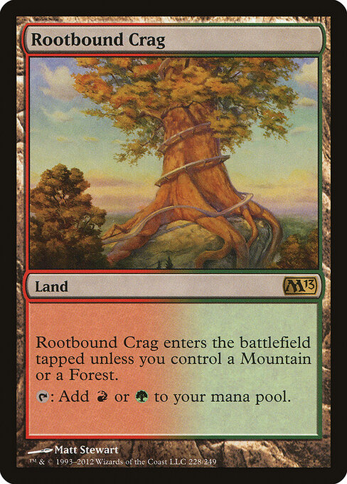 Rootbound Crag — Magic 2013 #228, art by Matt Stewart