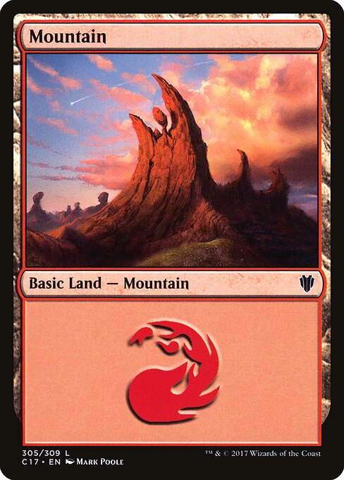 Mountain — Commander 2017 #305, art by Mark Poole