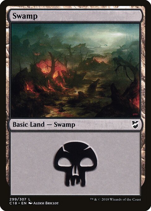 Swamp — Commander 2018 #299, art by Aleksi Briclot