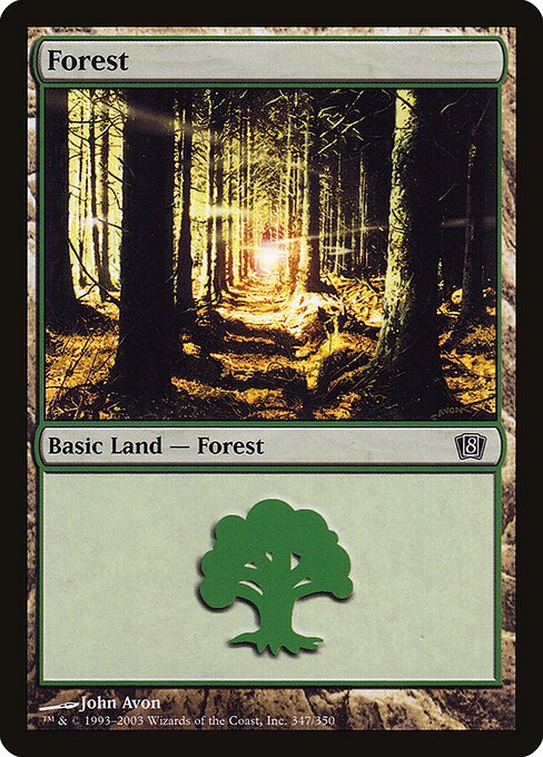 Forest — Eighth Edition #347★, art by John Avon