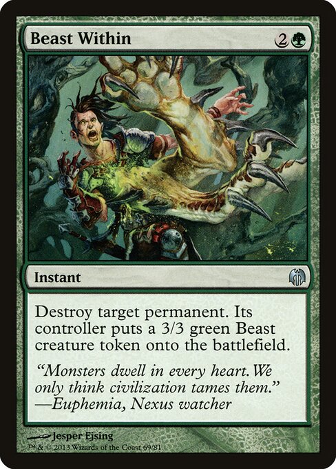 Beast Within — Duel Decks: Heroes vs. Monsters #69, art by Jesper Ejsing