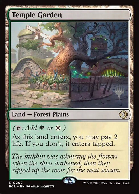 Temple Garden — Lorwyn Eclipsed Promos #268p, art by Adam Paquette