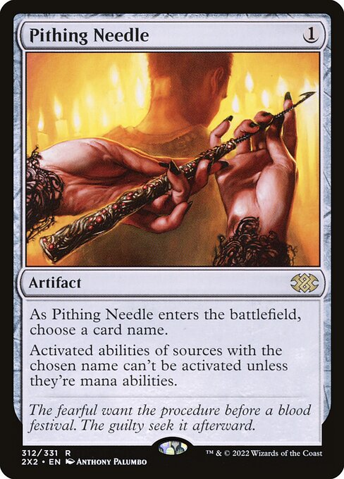 Pithing Needle — Double Masters 2022 #312, art by Anthony Palumbo