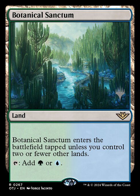 Botanical Sanctum — Outlaws of Thunder Junction Promos #267p, art by Jorge Jacinto