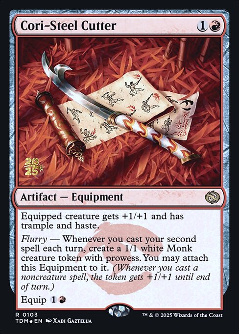 Cori-Steel Cutter — Tarkir: Dragonstorm Promos #103s, art by Xabi Gaztelua