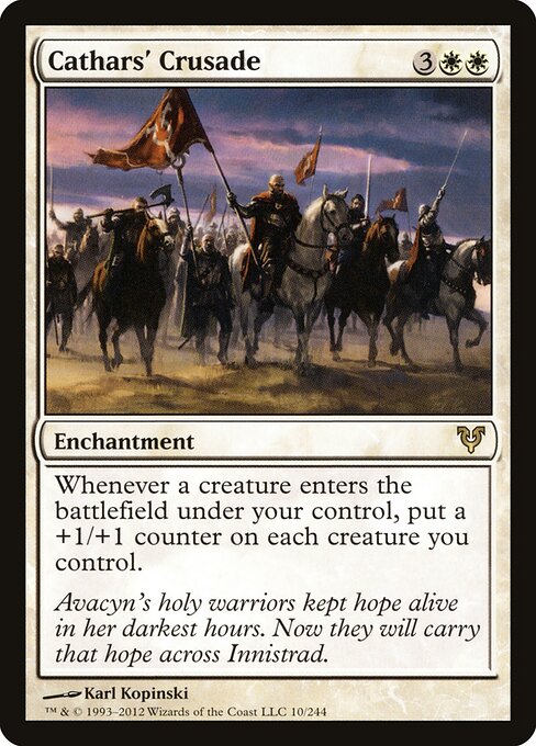 Cathars' Crusade — Avacyn Restored #10, art by Karl Kopinski