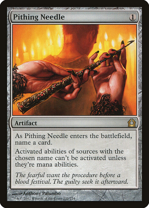 Pithing Needle — Return to Ravnica #231, art by Anthony Palumbo