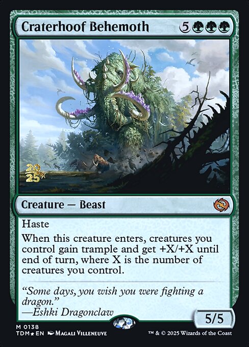 Craterhoof Behemoth — Tarkir: Dragonstorm Promos #138s, art by Magali Villeneuve