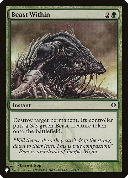Beast Within — The List #NPH-103, art by Dave Allsop
