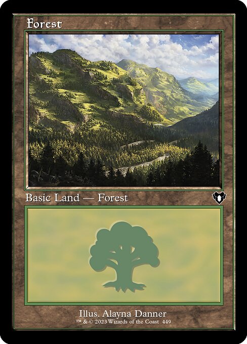 Forest — Commander Masters #449, art by Alayna Danner
