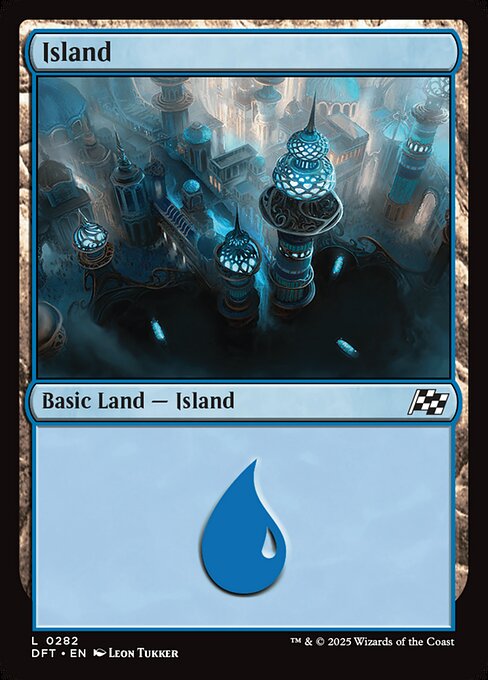 Island — Aetherdrift #282, art by Leon Tukker