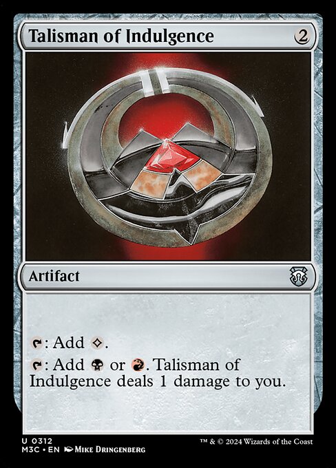 Talisman of Indulgence — Modern Horizons 3 Commander #312, art by Mike Dringenberg