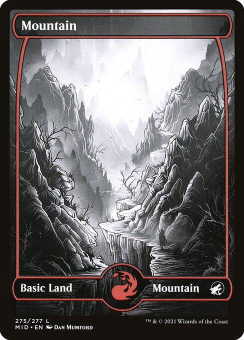 Mountain — Innistrad: Midnight Hunt #275, art by Dan Mumford