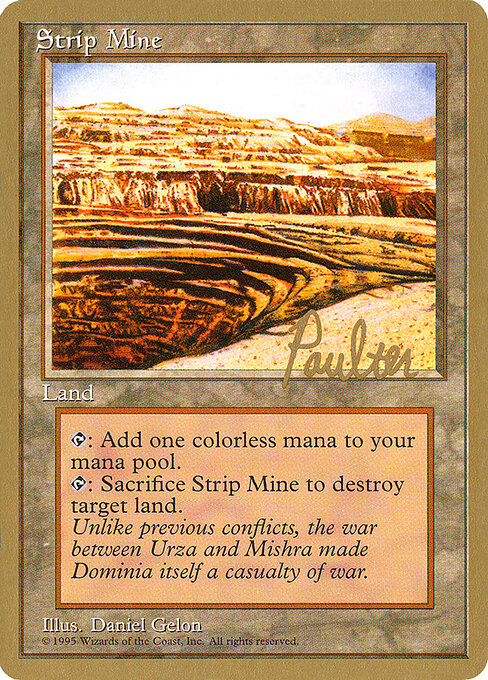 Strip Mine — Pro Tour Collector Set #pp363, art by Daniel Gelon