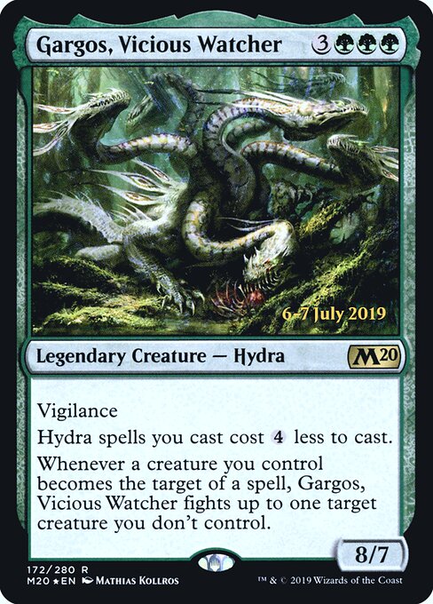 Gargos, Vicious Watcher — Core Set 2020 Promos #172s, art by Mathias Kollros