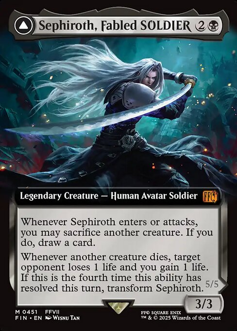 Sephiroth, Fabled SOLDIER // Sephiroth, One-Winged Angel — Final Fantasy #451, art by Wisnu Tan