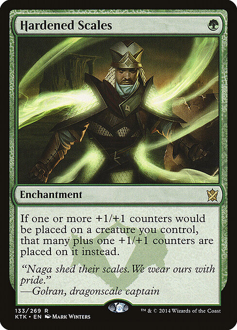 Hardened Scales — Khans of Tarkir #133, art by Mark Winters