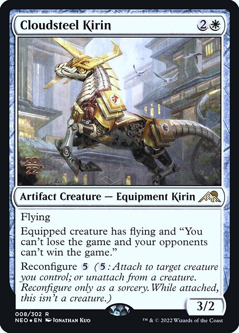 Cloudsteel Kirin — Kamigawa: Neon Dynasty Promos #8s, art by Jonathan Kuo