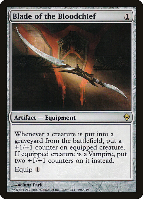 Blade of the Bloodchief — Zendikar #196, art by Jung Park