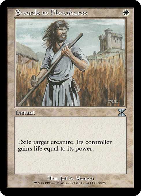 Swords to Plowshares — Masters Edition IV #30, art by Jeff A. Menges